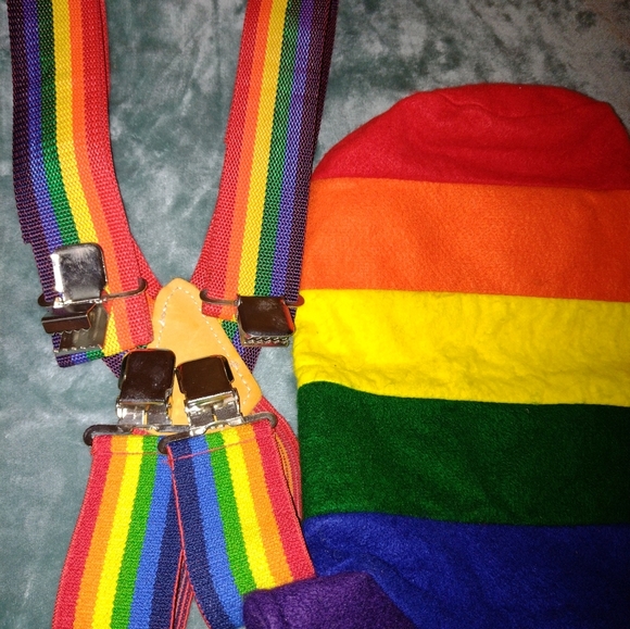 RAINBOW Suspenders Nicholas No.113 with Matching Hat - Picture 5 of 5